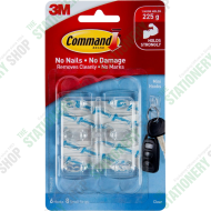 3M COMMAND HOOKS CLEAR 17006CLR MINI