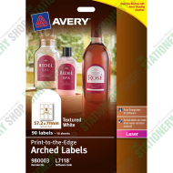 AVERY TEXTURED WHITE ARCHED PRODUCT LABELS L7118-10